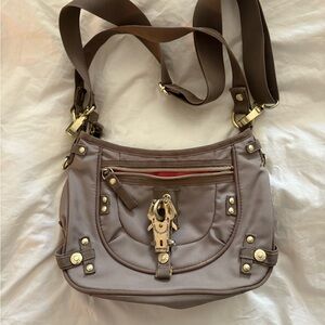 VTG George Gina & Lucy 2Way Nylon Beige Bag